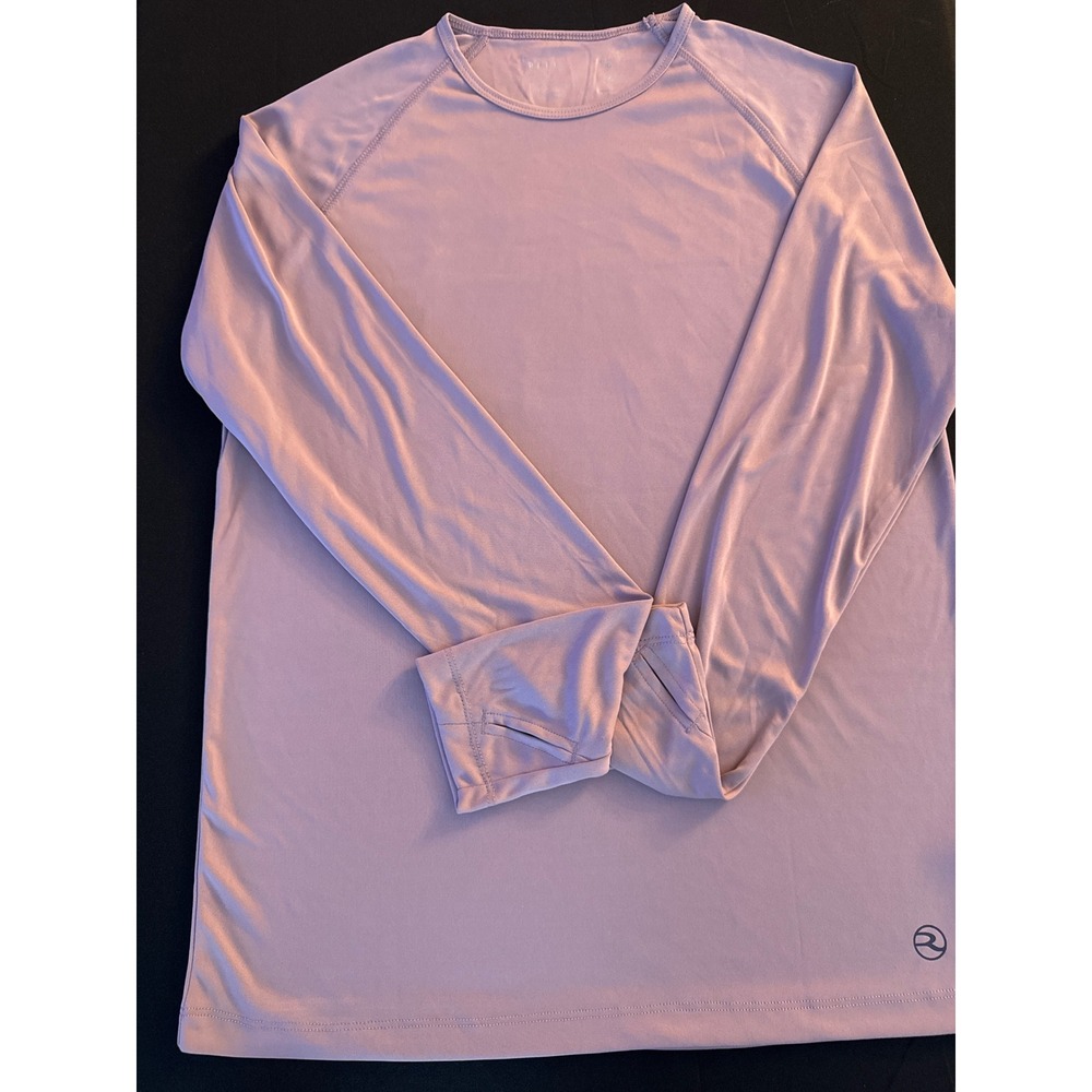 Reel Life Women's UV Performance Shirt Large Dusty Mauve Thumbhole Sun Fishing